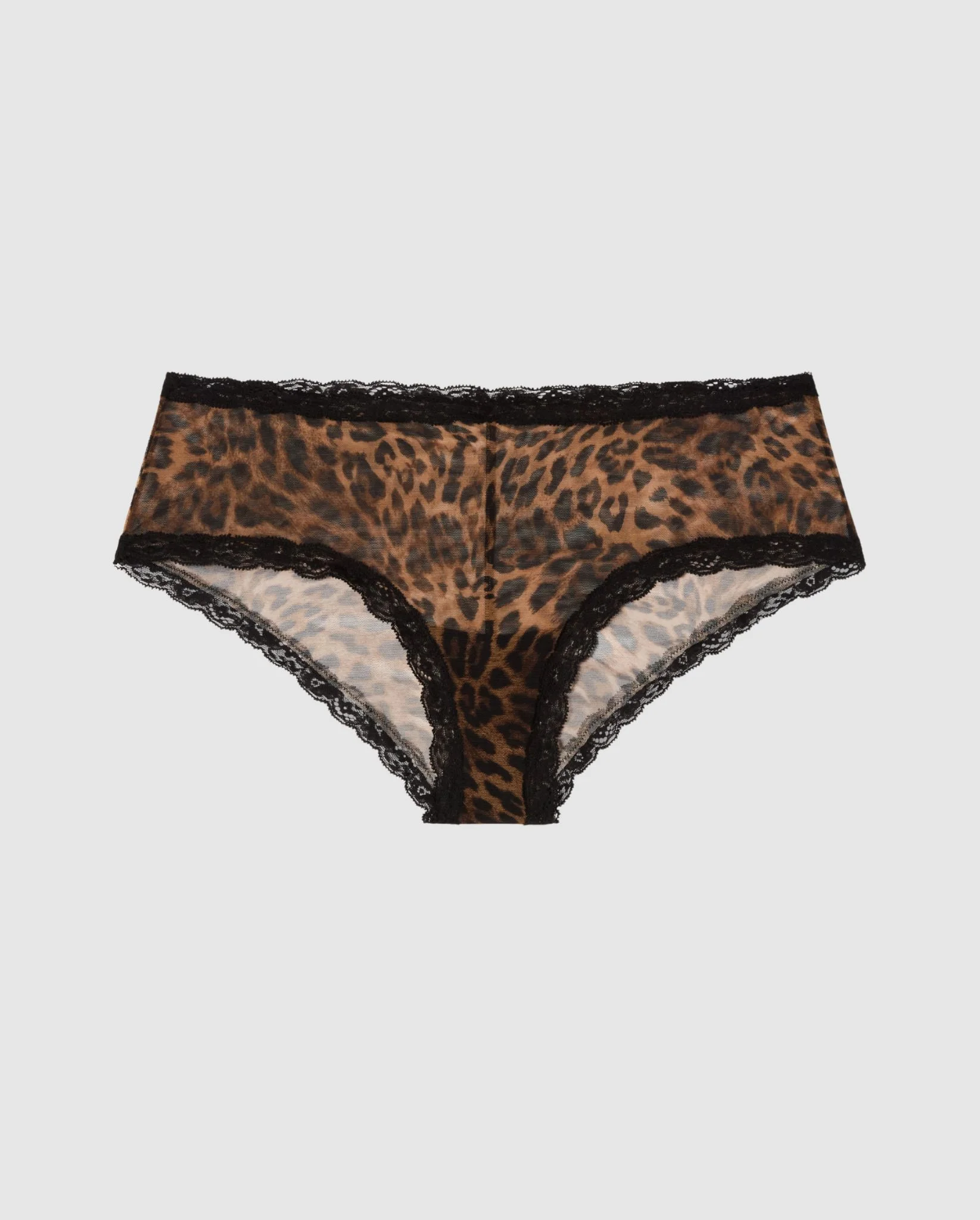 Mesh Lace Trim Hipster Dark Leopard - Image 2