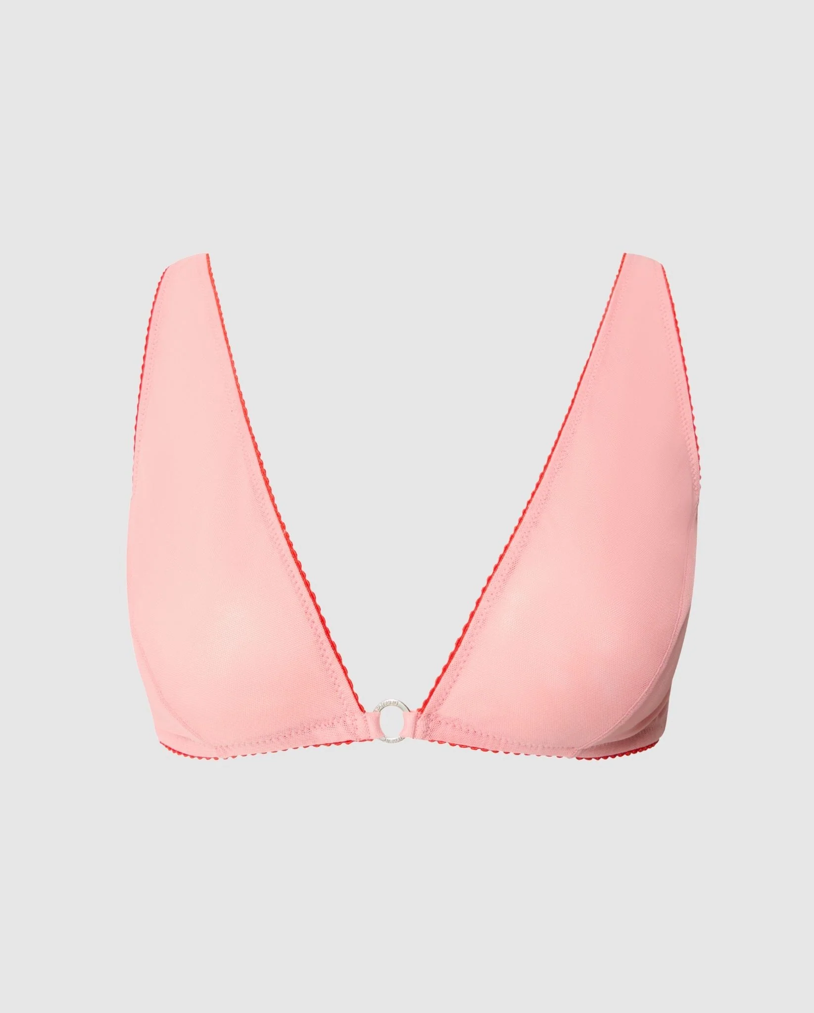 Mesh Plunge Bralette Peach Rose - Image 2