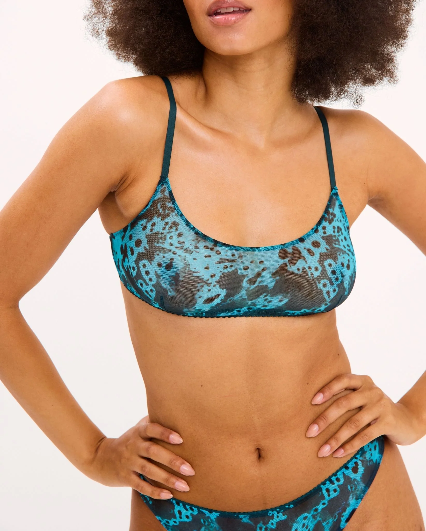 Mesh Scoop Bralette Deep Teal Orchid - Image 5