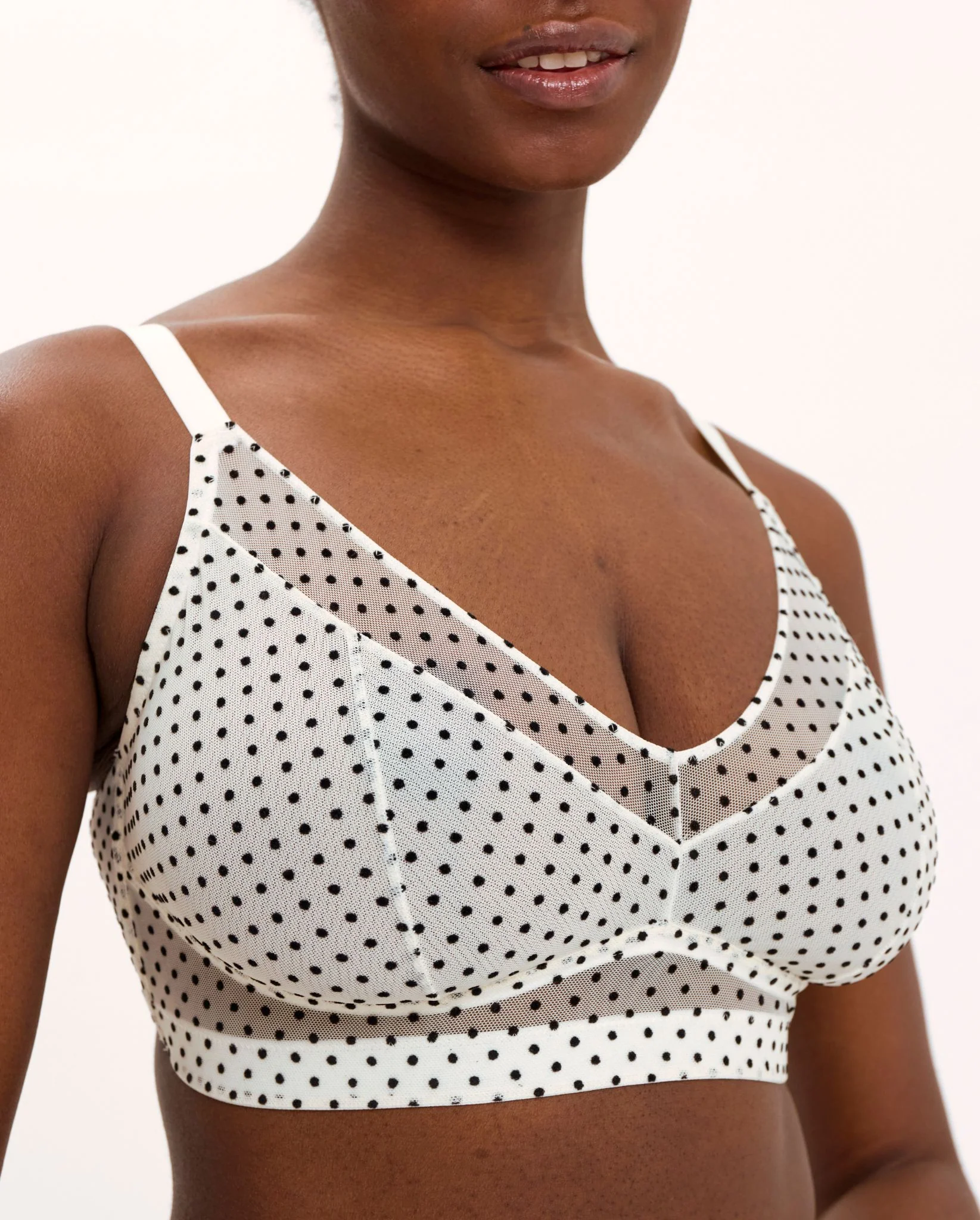 Mesh Support+ Bra Cream/Black - Image 8