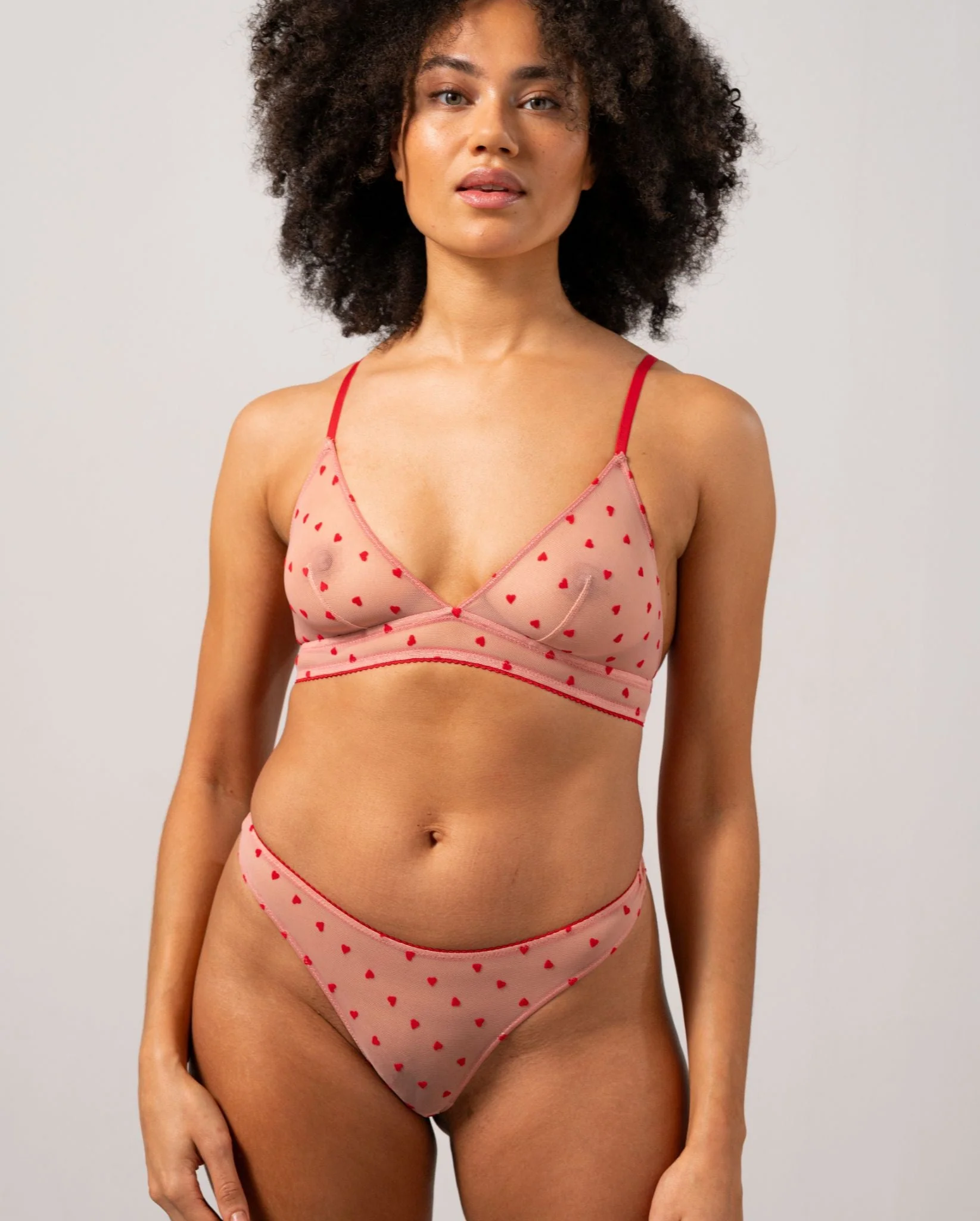 Mesh Thong Pale Pink/Deep Red - Image 14