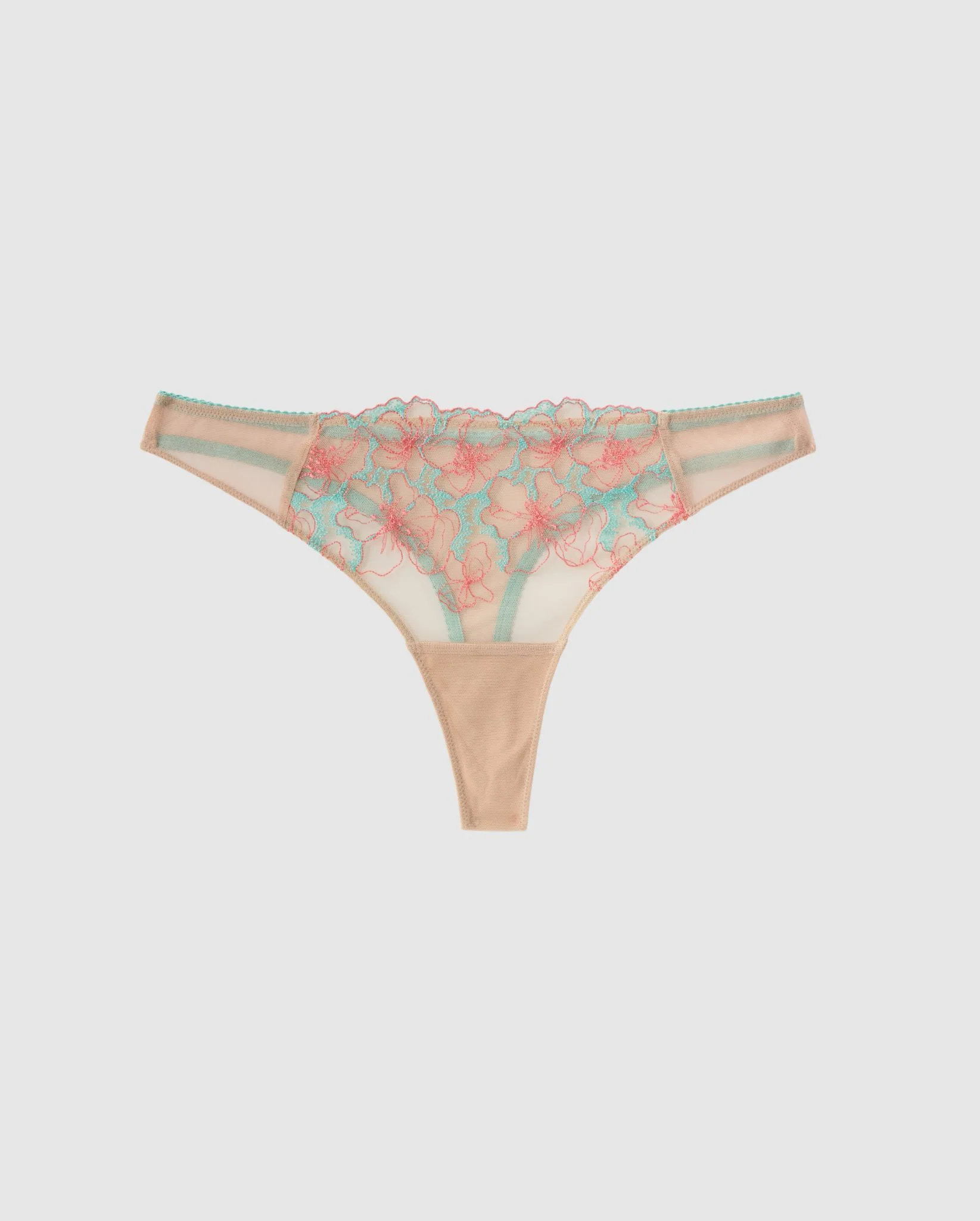 Mesh Thong Warm Nude/Coral/Turquoise - Image 2