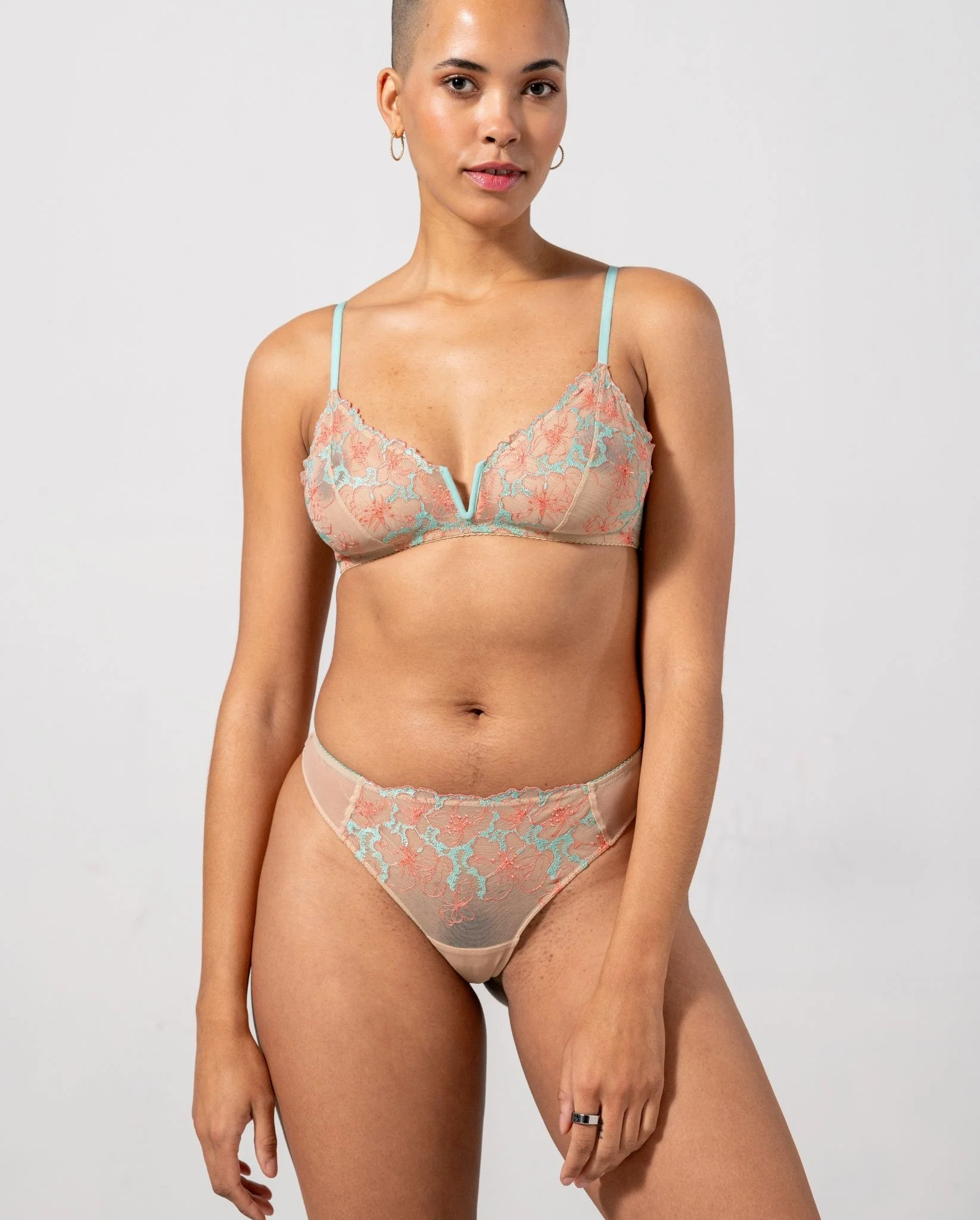 Mesh Thong Warm Nude/Coral/Turquoise - Image 4