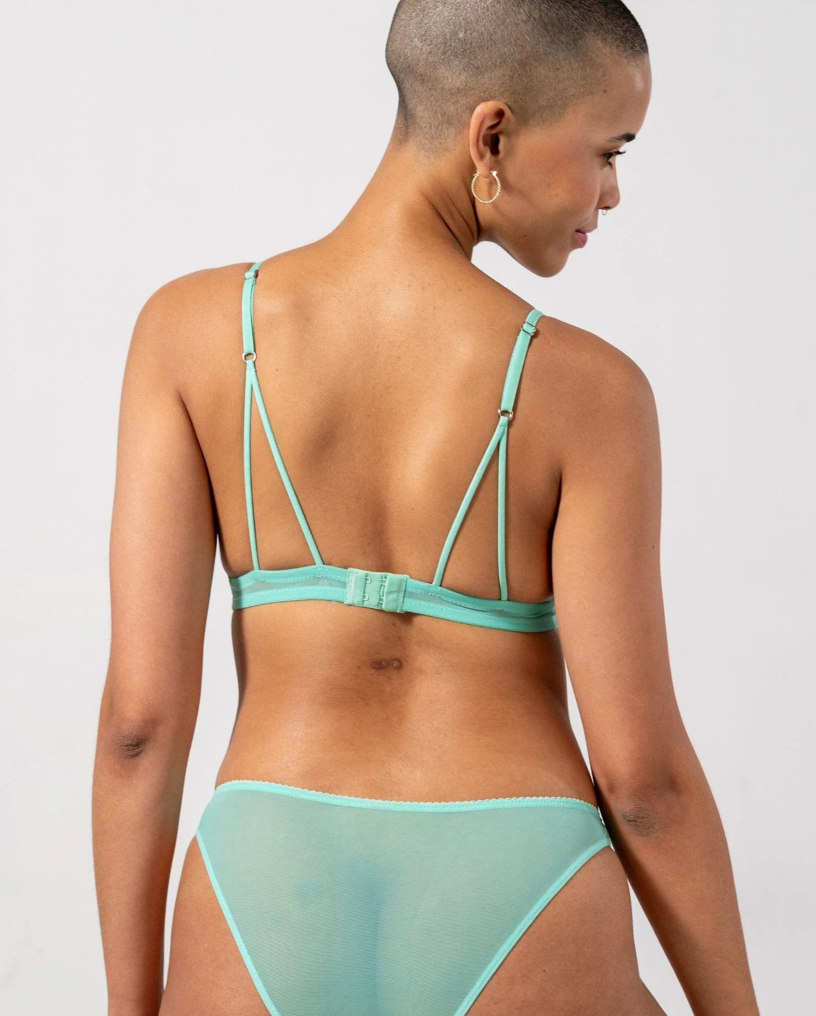 Mesh Triangle Bralette Turquoise - Image 5