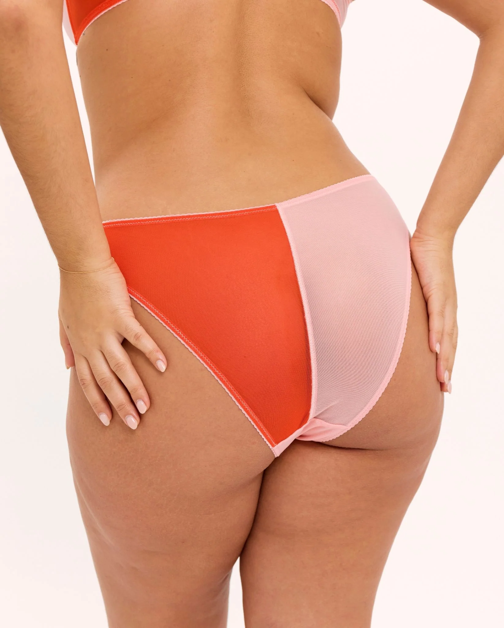 Mesh Bikini Brief Fiery Red/Peach Rose