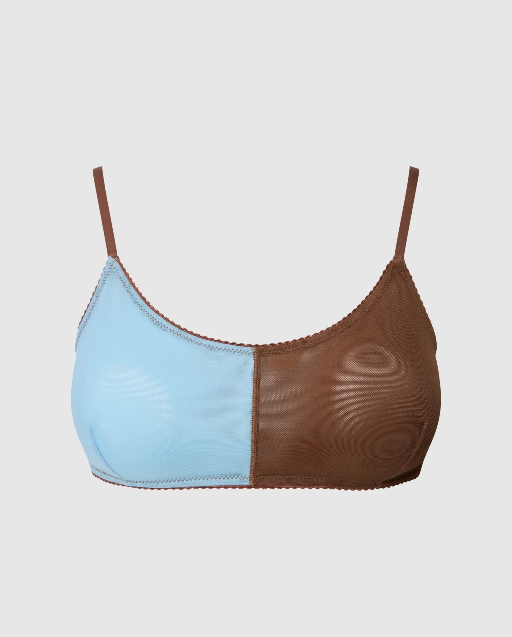 Mesh Scoop Bralette Sky/Mocha - Image 2