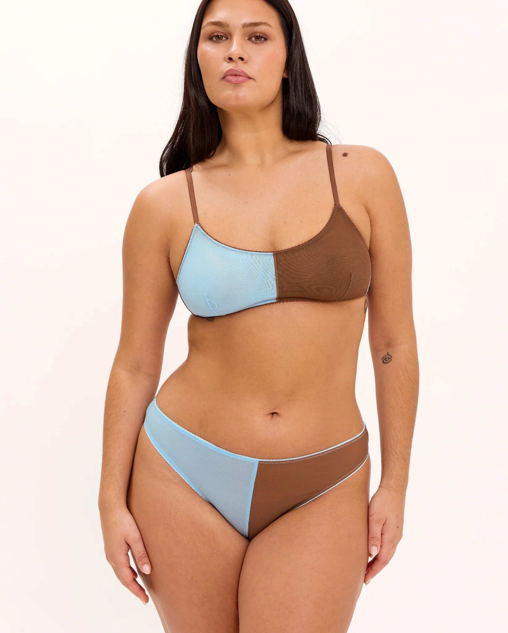Mesh Scoop Bralette Sky/Mocha - Image 8