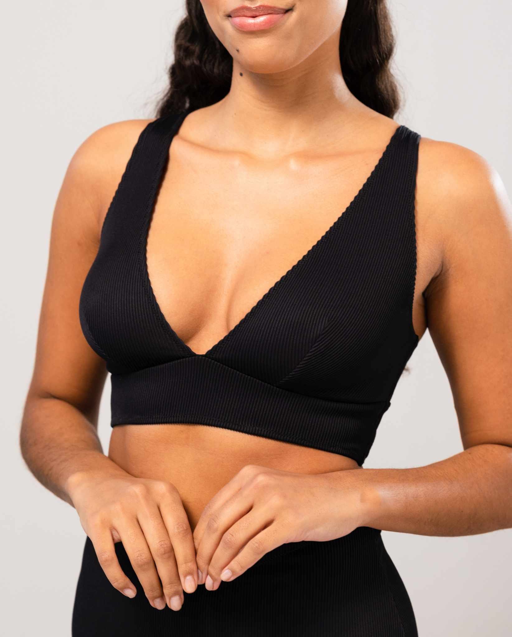 Plunge Bikini Top Black Rib - Image 6
