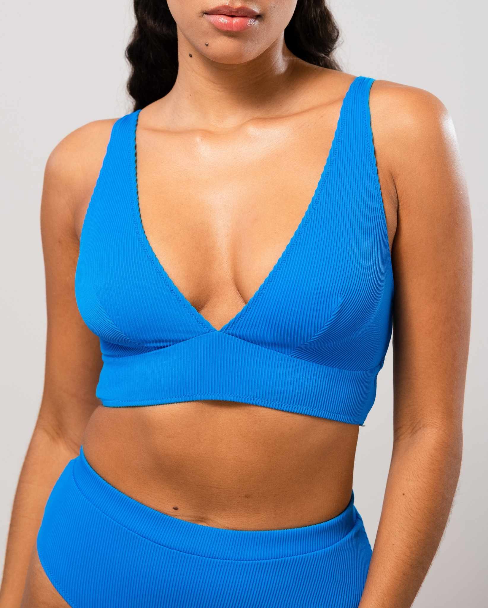 Plunge Bikini Top Turquoise Blue - Image 5