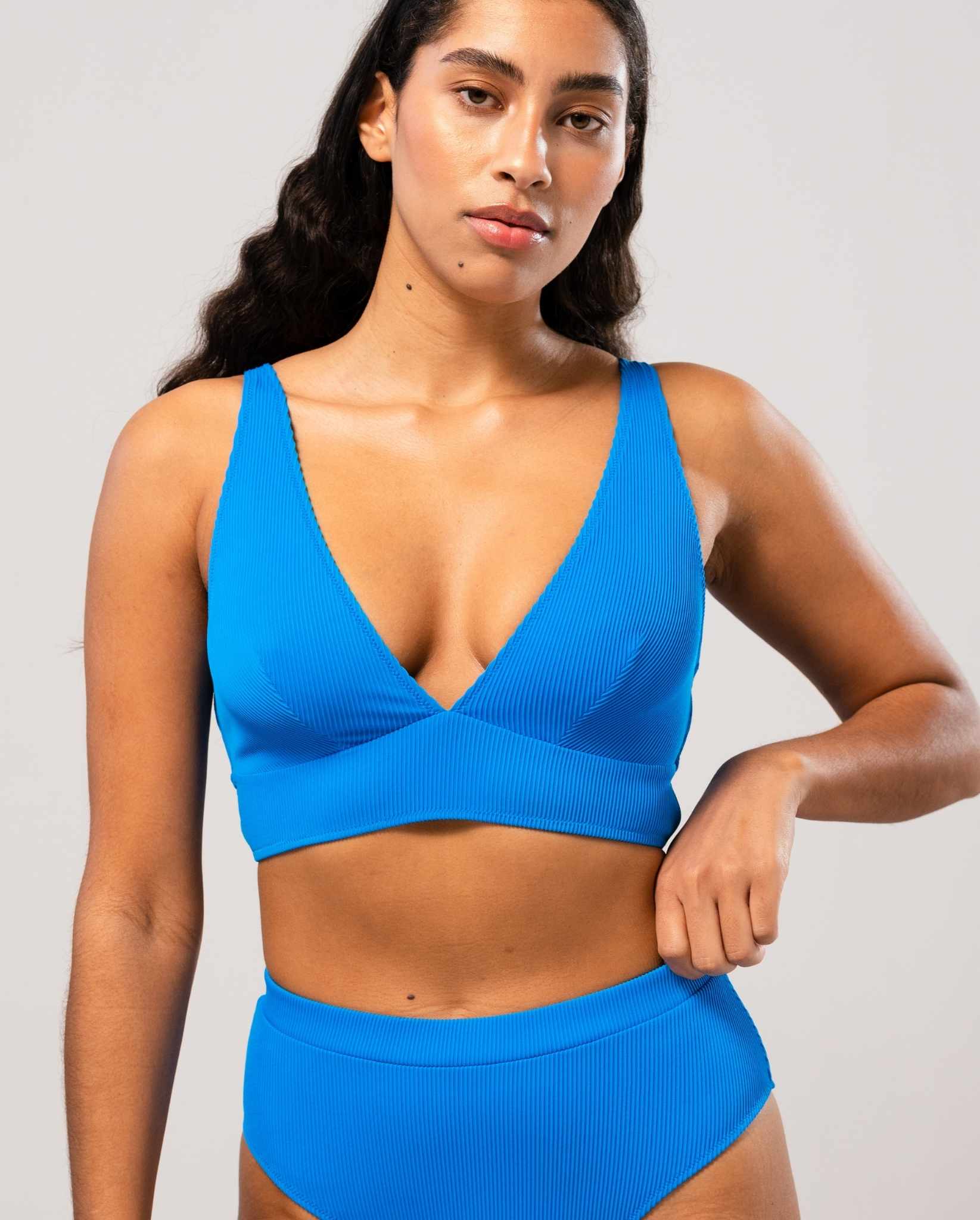 Plunge Bikini Top Turquoise Blue - Image 8