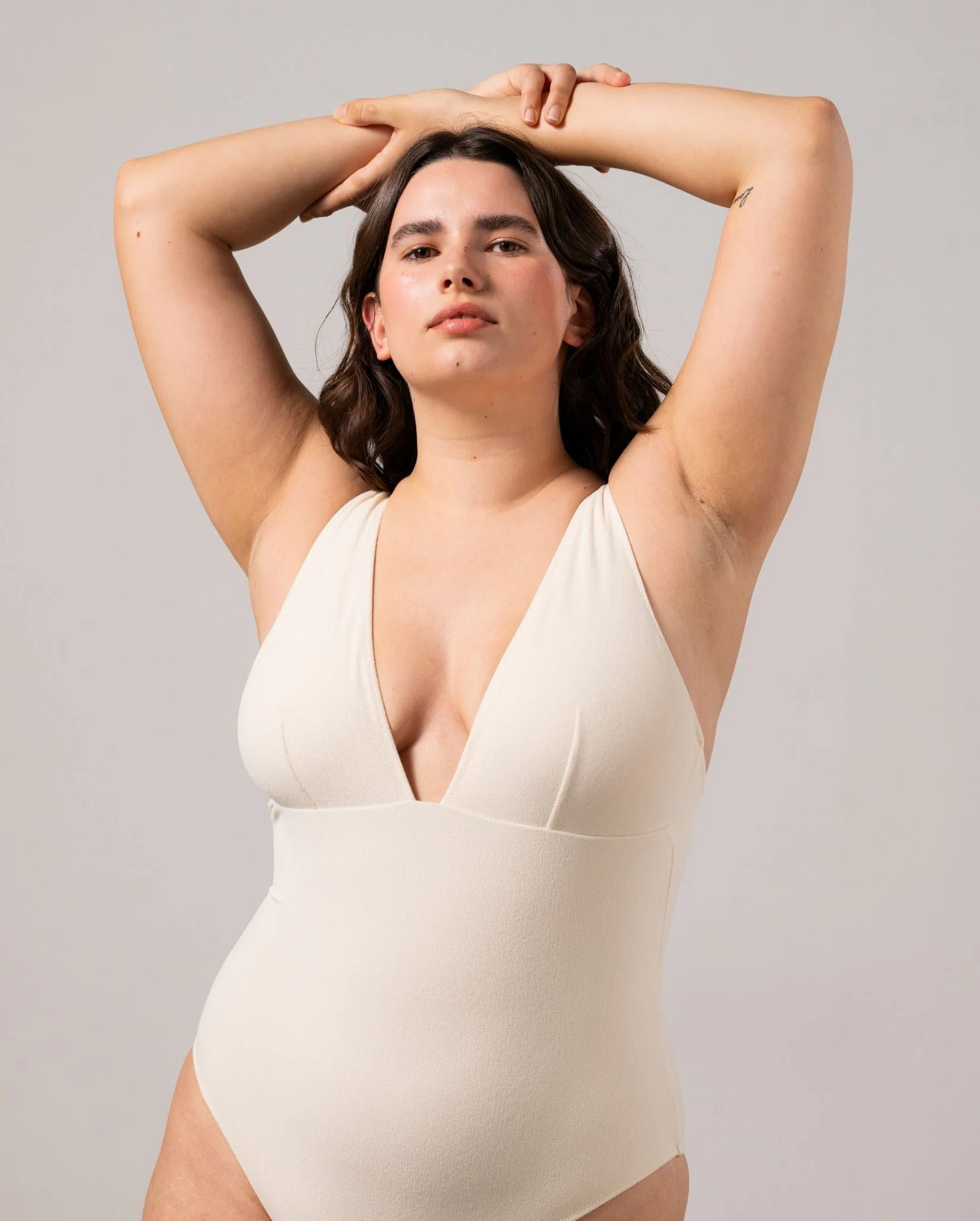 Plunge Swimsuit Cream - Image 9