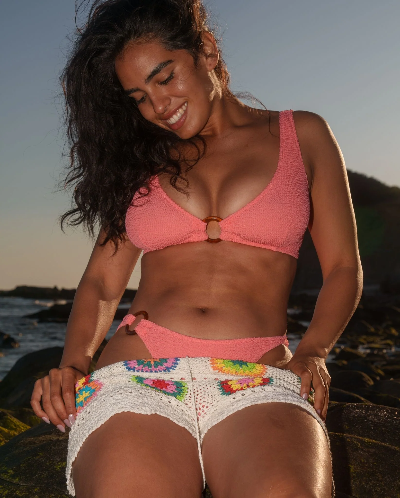 Ring Scoop Bikini Top Coral - Image 11