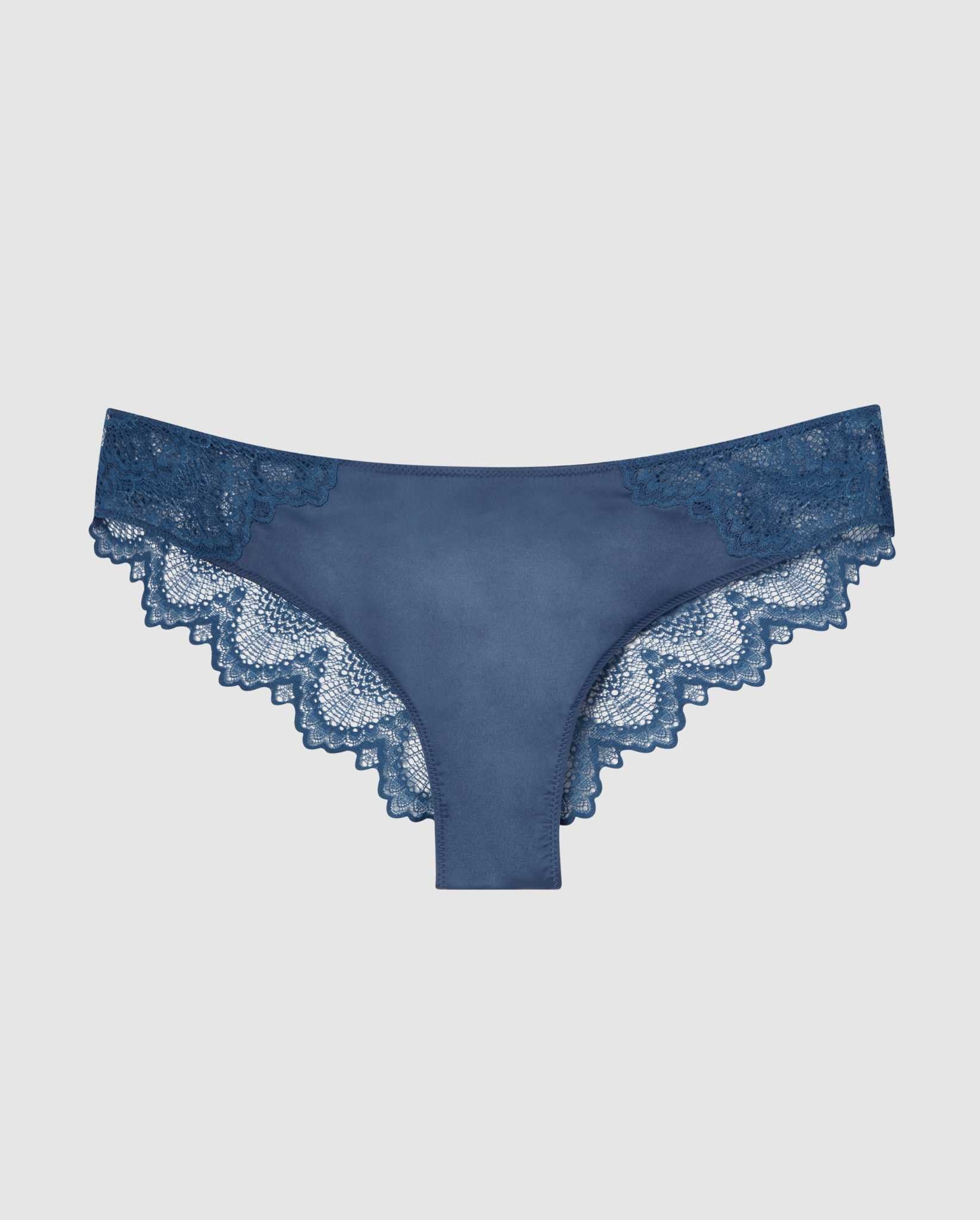 Satin Lace Cheeky Faded Blue - Image 2