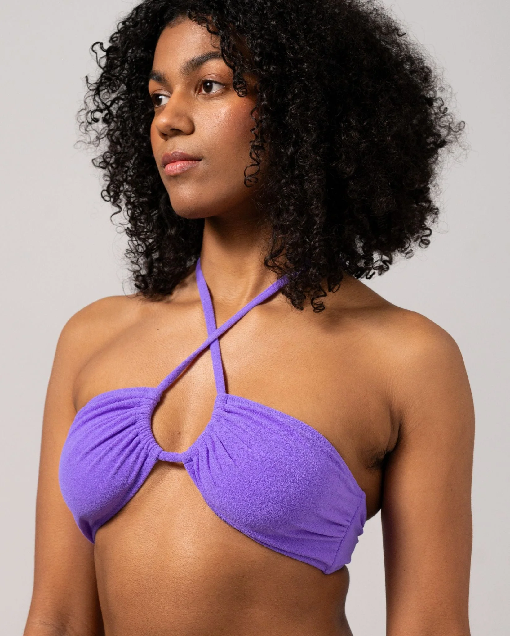 Strappy Bandeau Bikini Top Electric Lilac - Image 4