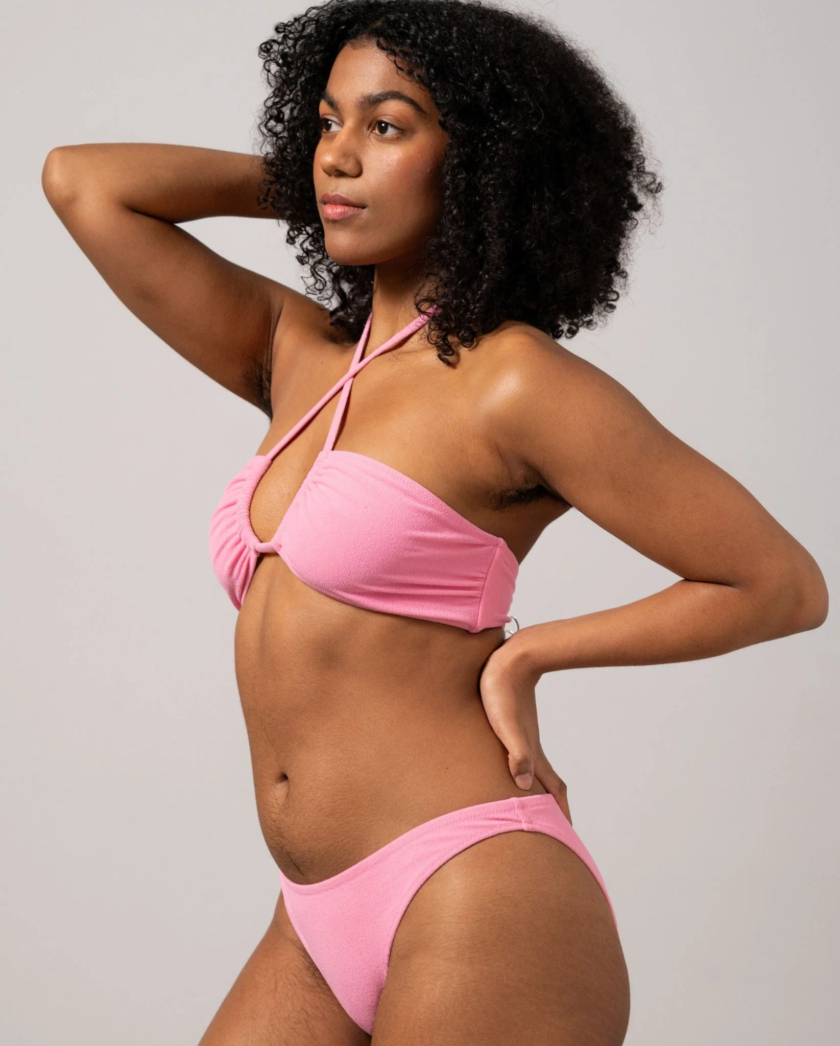 Strappy Bandeau Bikini Top Candy Pink - Image 6